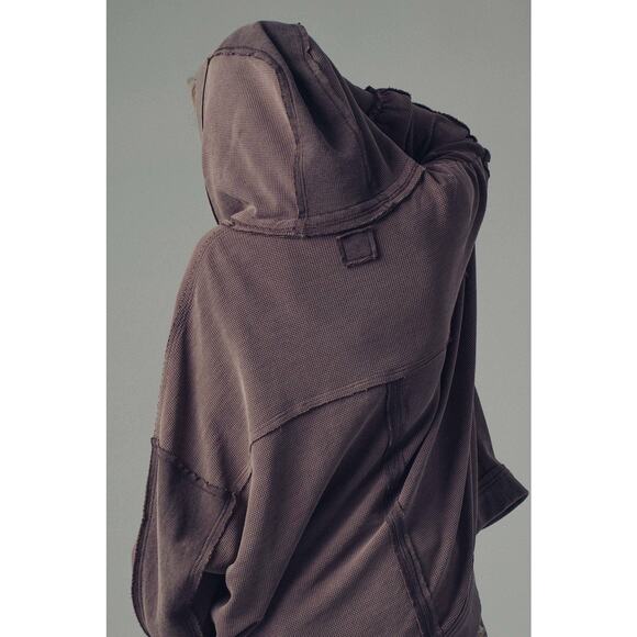 Urban Daizy Washed Waffle Knit Hooded Cardigan - Picture 5 of 9